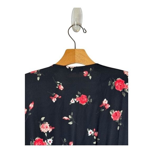 FRNCH Paris Dress Women Small Black Red Floral Print Fit And Flare Mini Boho - Picture 5 of 11